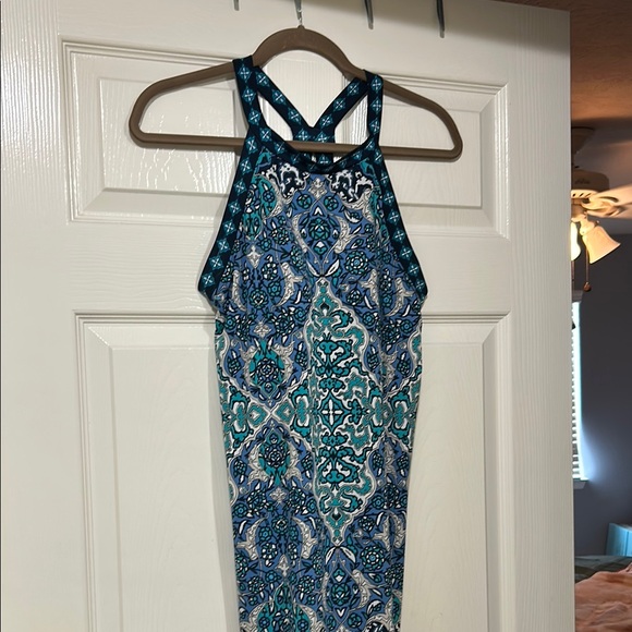 Max Studio Blue and White Patterned Dress - Picture 1 of 5